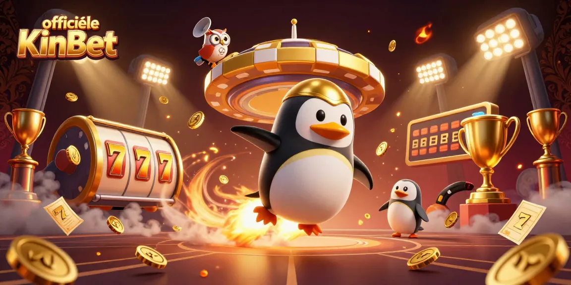 Engage in thrilling slots at officiële KinBet with a vivid casino-themed illustration.